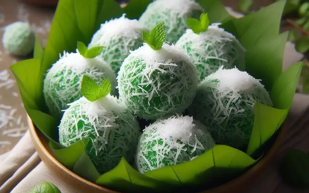 Masakan Tradisional Kue Indonesia Klepon Bulat Kecil