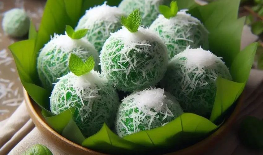 Masakan Tradisional Kue Indonesia Klepon Bulat Kecil